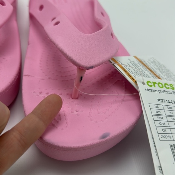 Crocs Classic Platform Flip Flop Women Size 11 Flamingo Flamant Rose - Picture 4 of 4
